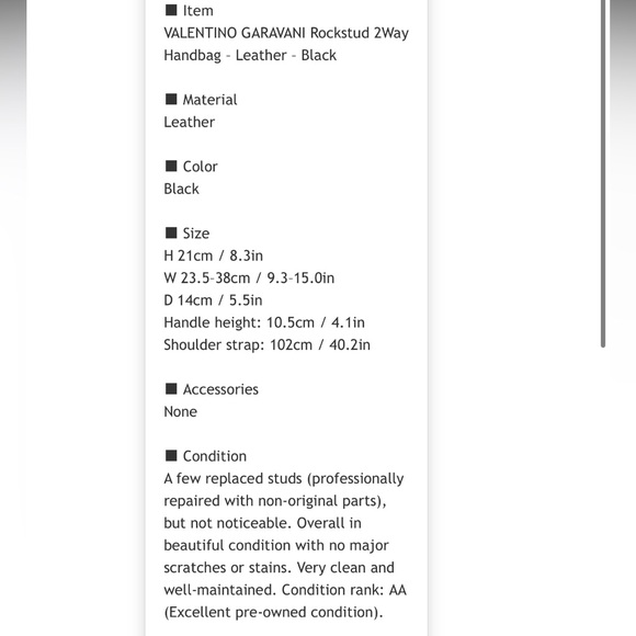 Valentino Garavani Black Studded Women's Bag - Picture 15 of 15